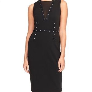 Rachel Roy Black Grommet Midi Dress
